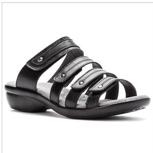 NWT BLACK Propet Aurora Slide Sandals 10X WIDE